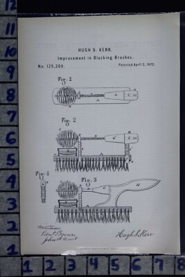 1872 KERR PHILADELPHIA PA POLISH BLACKING BRUSH CLEANER PATENT LITHO 125200