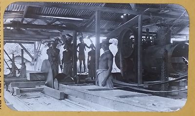 Engine in Saw Mill at Elat Africa Frank James School Magic Lantern Glass Slide