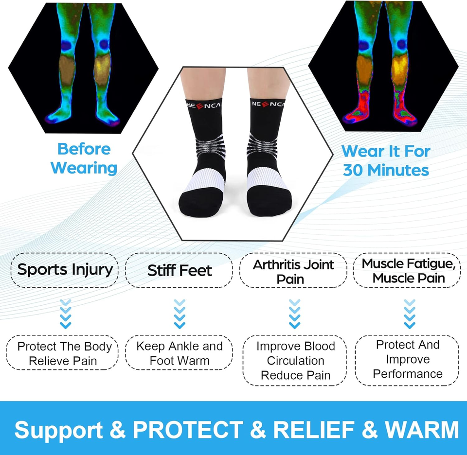 Compression Socks, Medical Ankle Socks for Injury Recovery & Pain ...