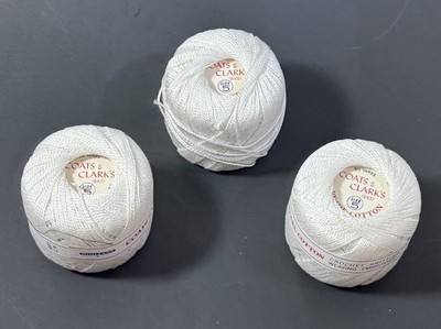 Vtg Coats Clarks Thread Sz 5 Pearl Cotton 50 yards Lot  2 Unused 1 Used Crochet
