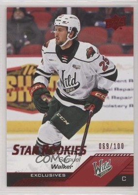 2022 Upper Deck AHL Star Rookies Exclusives 69/100 Samuel Walker Rookie RC 6kv