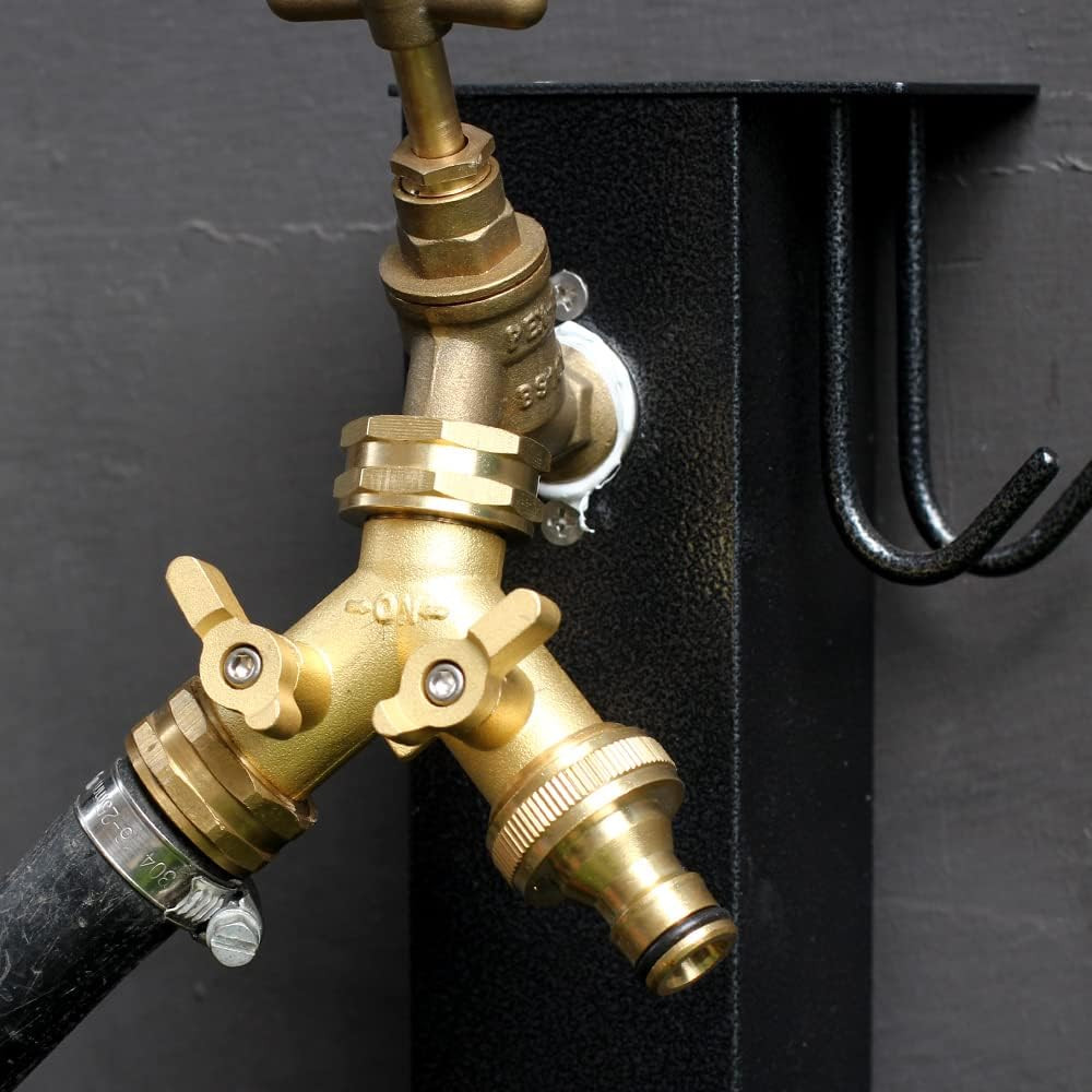 Garden Hose Splitter,2 Way Connector Heavy Duty Brass, Garden Faucet,Splitter...