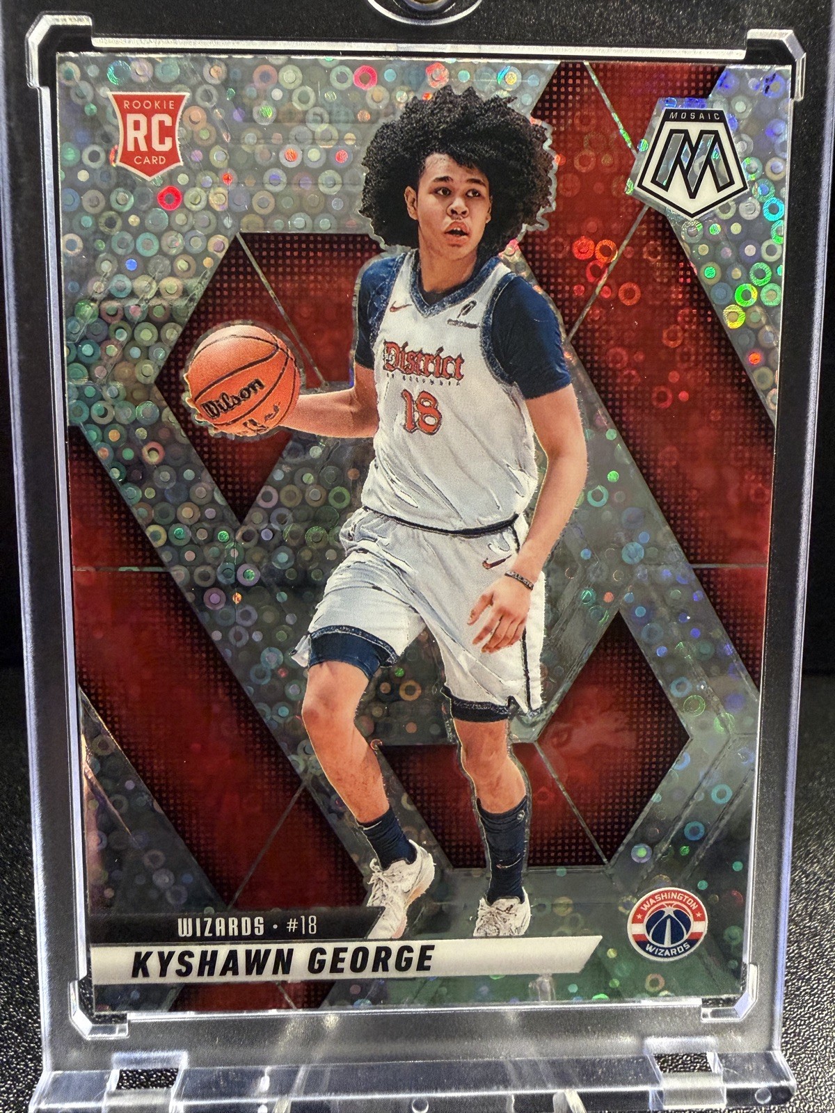 2024 Mosaic #247 Kyshawn George Disco Prizm- RC WASHINGTON WIZARDS