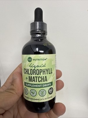 360 Nutrition Liquid Chlorophyll + Matcha Supplement Drops 4 oz NEW  Exp 01/2028