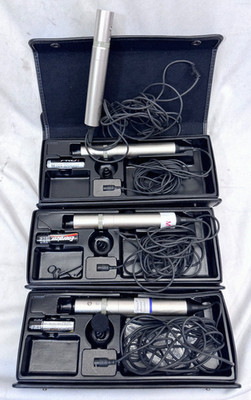 [LOT OF 5] Sony ECM-44B Lavalier Microphone bundle.  Tested! x3 Cases x5 Mics