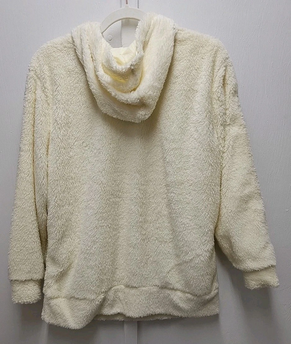 OFF WHITE Felpa con cappuccio Merig Kiss Oakley pile pullover morbida e accogliente taglia XLarge nuova con etichette