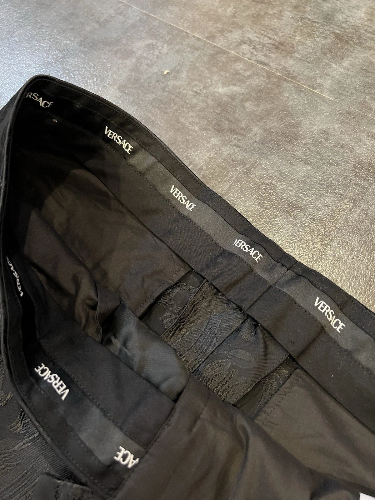 Versace Nero Inform Pantalone Uomo Vestito Pantaloni Orig. 1125$ Made In Italy IT 52 US 36