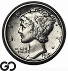 1919-D Mercury Dime, Better Date Denver Mint, Frosty Choice AU+
