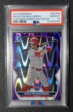 2023 Bowman Nikau Pouaka-Grego 1st Purple Raywave Refractor /250 #BCP-89 Psa 10