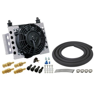 Derale 15 Row Atomic Cool Plate & Fin Remote Transmission Cooler Kit, -6AN