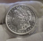 1881 O US Morgan Silver Dollar $1 AU+ (Cleaned)