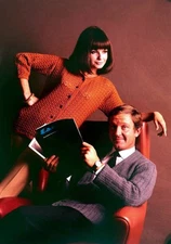 Man And Woman Stretches Over The Back Of The Chair 1960 OLD PHOTO