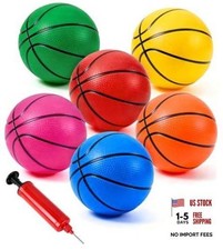 6 Pack Mini Basketball Set with Pump,6 Inch Inflatable Balls  Small Balls