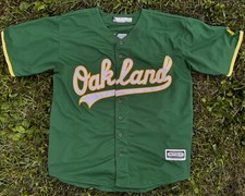 Oakland Athletics #26 Matt Chapman Majestic Jersey Kelly Green/Gold+ Mens L EXC