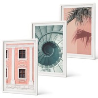 Komplettes Poster Set Im Rahmen Pastellfarbene Spiralarchitektur Weiß Rahmen