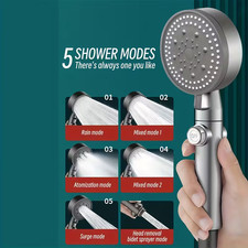 High Pressure Shower Head 5 Settings Handheld Shower Heads Spray With 5 FT Hose