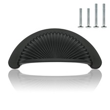 10 Pack Matte Black Bin Cup Drawer Pulls 2.5 Inch 64mm Hole Center Zinc Allo...