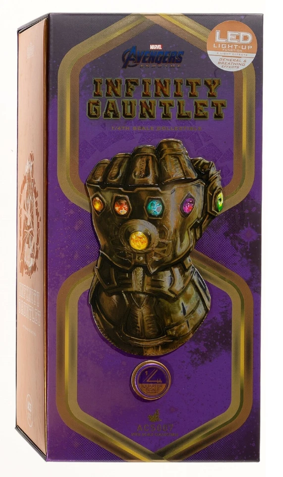 НОВЫЙ!! Hot Toys ACS007 Avengers: Endgame масштаб 1/4 светодиодная перчатка Thanos Infinity - Изображение 2 из 4