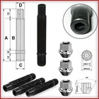 16 Pieces Prisoner Columns in Brugola + Tapered Wheel Nuts M12x1.25 Length 82mm