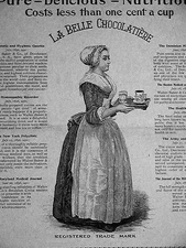 Walter Baker & Co. BREAKFAST COCOA Lots of ENDORSEMENTS 1896 Print Ad Matted