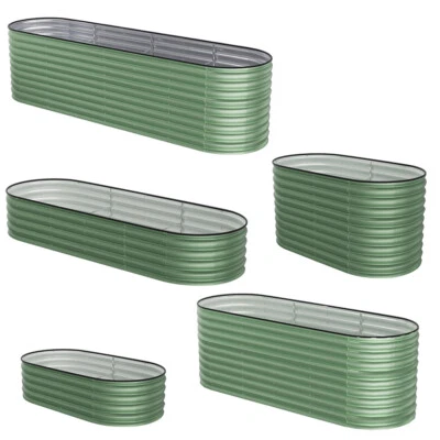 OUTDOOR-SELECTION Large Metal Garden Raised Beds Vegetable Herbs Galvanised Elevated Planter Box