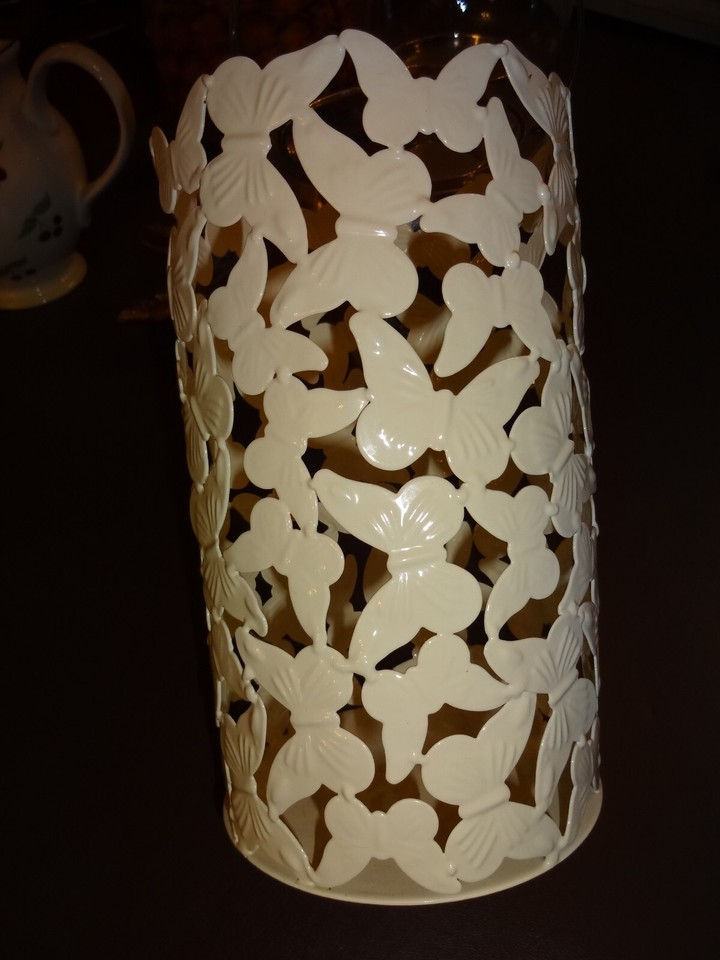 LAURA ASHLEY Butterfly hurricane lamp Metal eBay