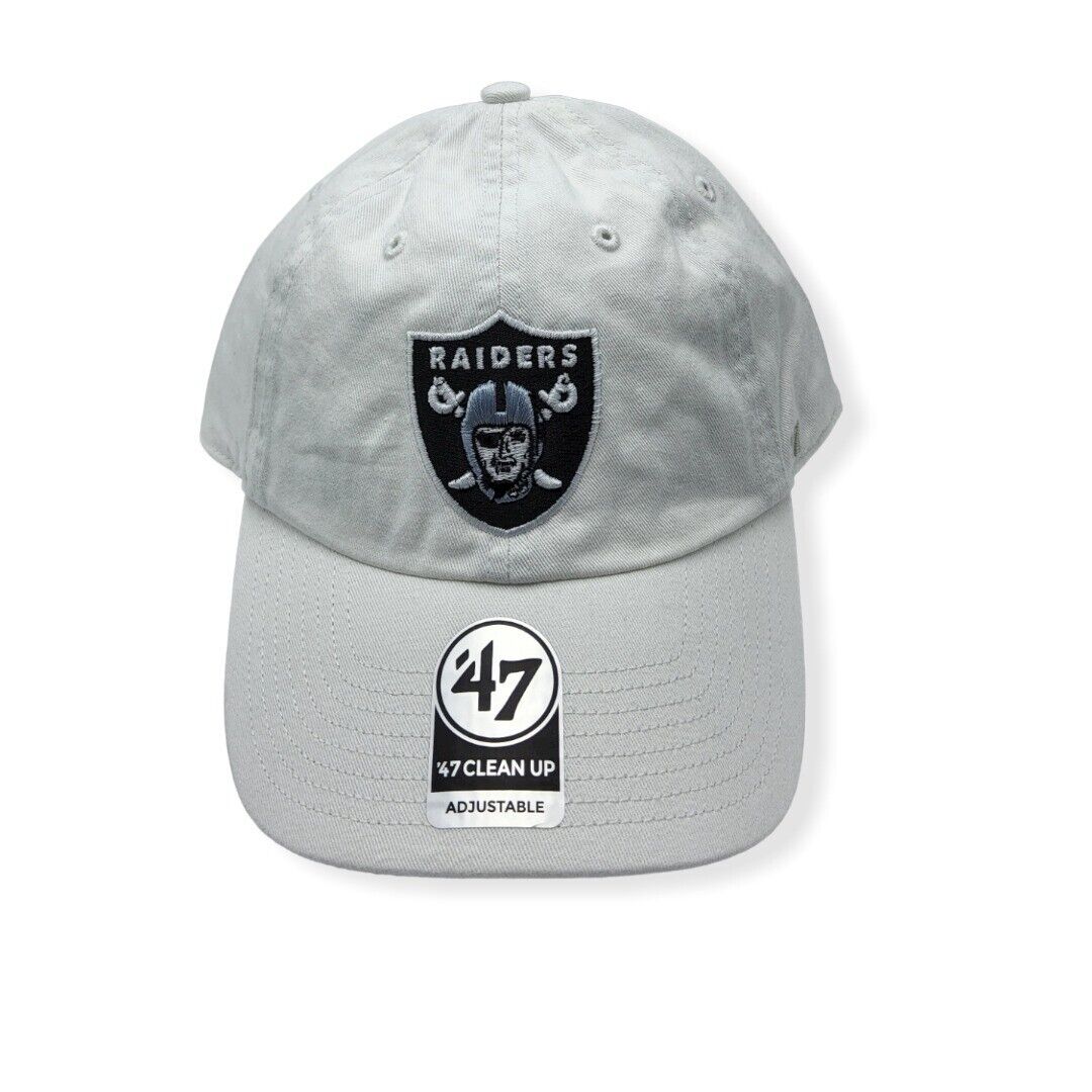 47 Men's White Las Vegas Raiders Clean Up Adjustable Hat