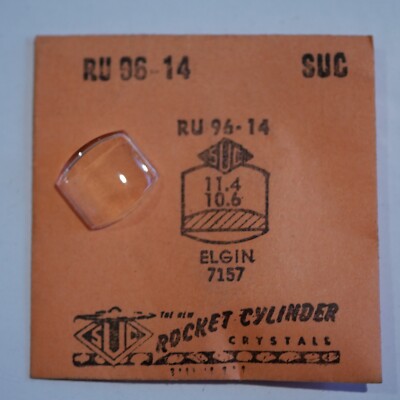Uhrenglas SUC RU 96-14 - ELGIN 7157 - 11,4x10,6 [NOS] (Watch crystal)