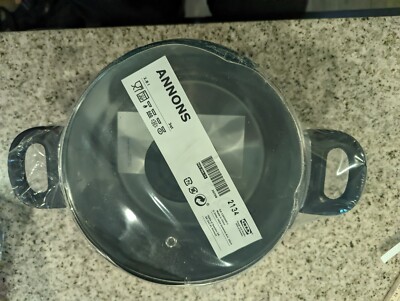 IKEA ANNONS Kitchen Cooking Pot With Lid Glass/Stainless Steel Cookware