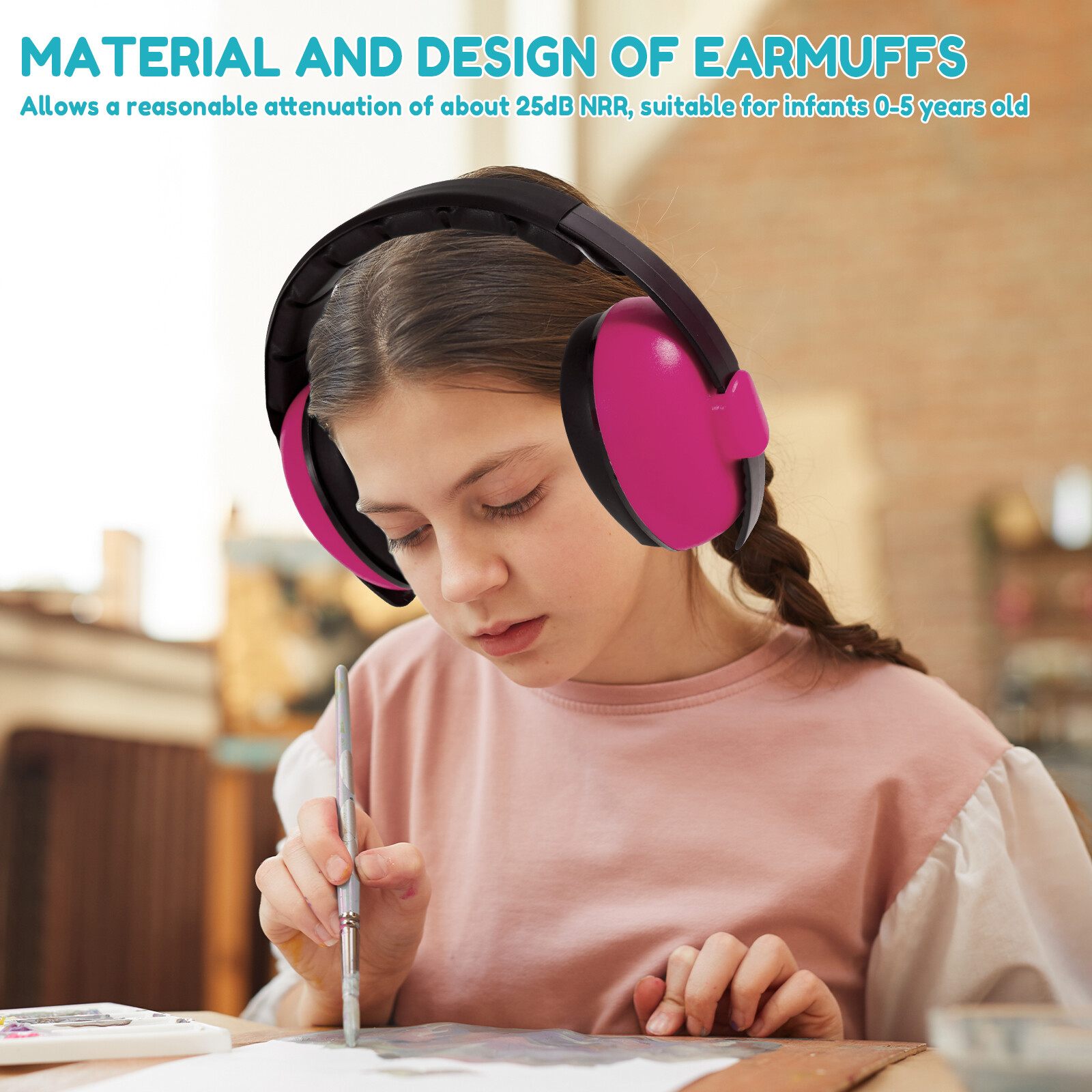 2Pcs Toddlers Noise Reduction Ear Muffs 25dB Foldable Hearing