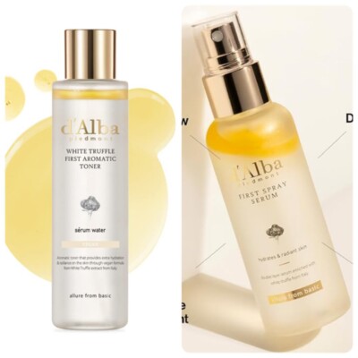 Combo d'alba White Truffle Toner 5oz & Spray Serum 1.7oz New & Sealed Exp 2027
