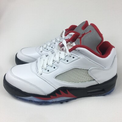 Nike Air Jordan V Golf Shoes White Fire Red Black Mens Size 6 New no box Jordan 5 Retro GS  main image 4