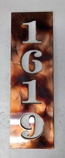 Vertical Address Plate Customized/Personalized 16" Tall x 5" wide Copper/Bronzed