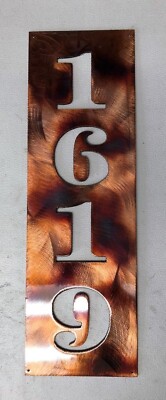 Vertical Address Plate Customized/Personalized 16'' Tall x 5'' wide Copper/Bronzed
