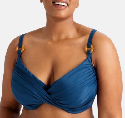 DORINA Cairns Bikini-Oberteil, mit Bügel, Non Padded Bikini Top, Microfaser blau
