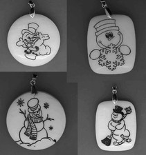 Etched Snowmen Pendants
