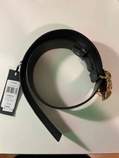 Versace La Medusa Men's Leather Belt - Black, Size 32