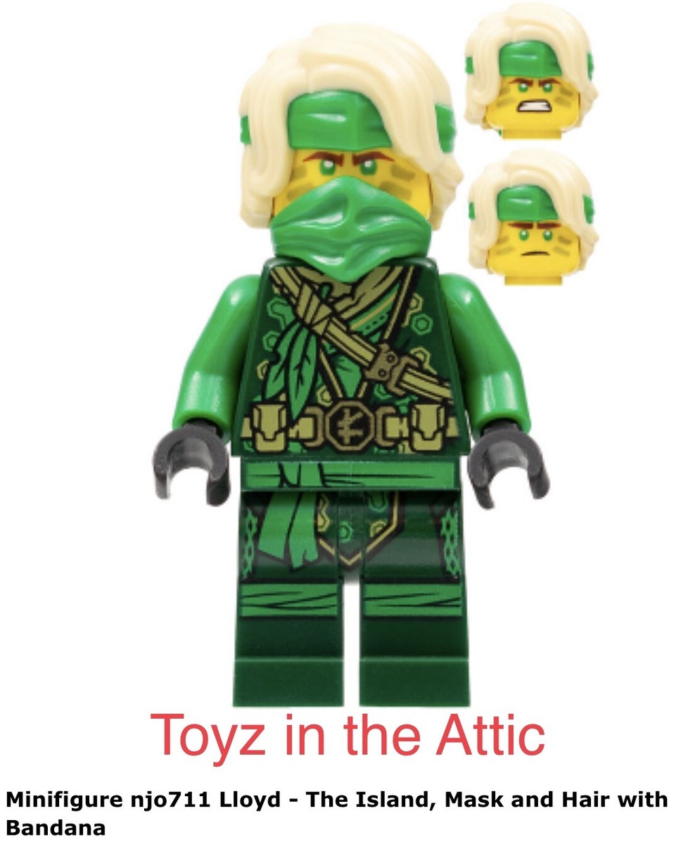 Lego 1x njo711 Lloyd - The Island, Mask and Hair with Bandana Vf