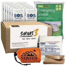 The Sirius 3 Survival Kit & Emergency Prep – Food, Water & Shelter for 72 Hours