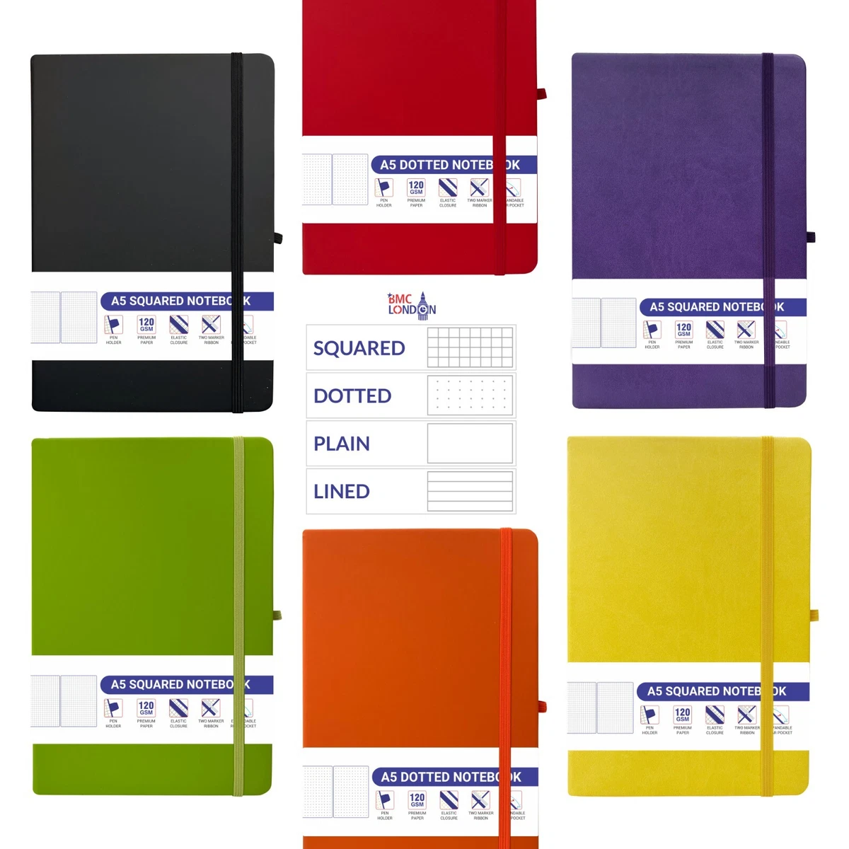 RETTACY 3 Pack Squared Spiral Notebook A5 Graph Grid Wirebound Journal - View #10