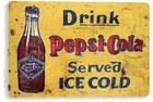 TIN SIGN Pepsi Cola Cold Rustic Retro Soda Sign Kitchen Cottage A141