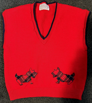 Pull De Noël Heartworks Fille Taille 5/6 Ans, Rouge à Chiens Scottish Terrier