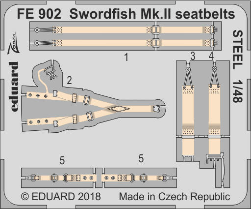 MW22 Eduard FE902 Swordfish Mk.Ii Seatbelts Steel 1/48 Zoom Set For Tamiya-image