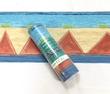 Retro Wallpaper Border Geometric Stripe Blue Tan Red Triangle Encore Beach 5”