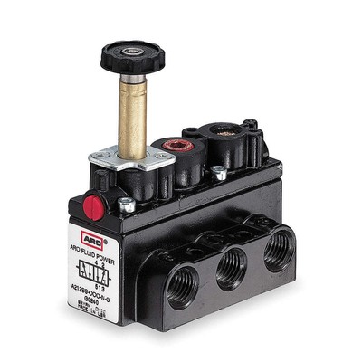 ARO A211SS-000-N Solenoid Air Con Valve,Four-Way,150 psi 2F965