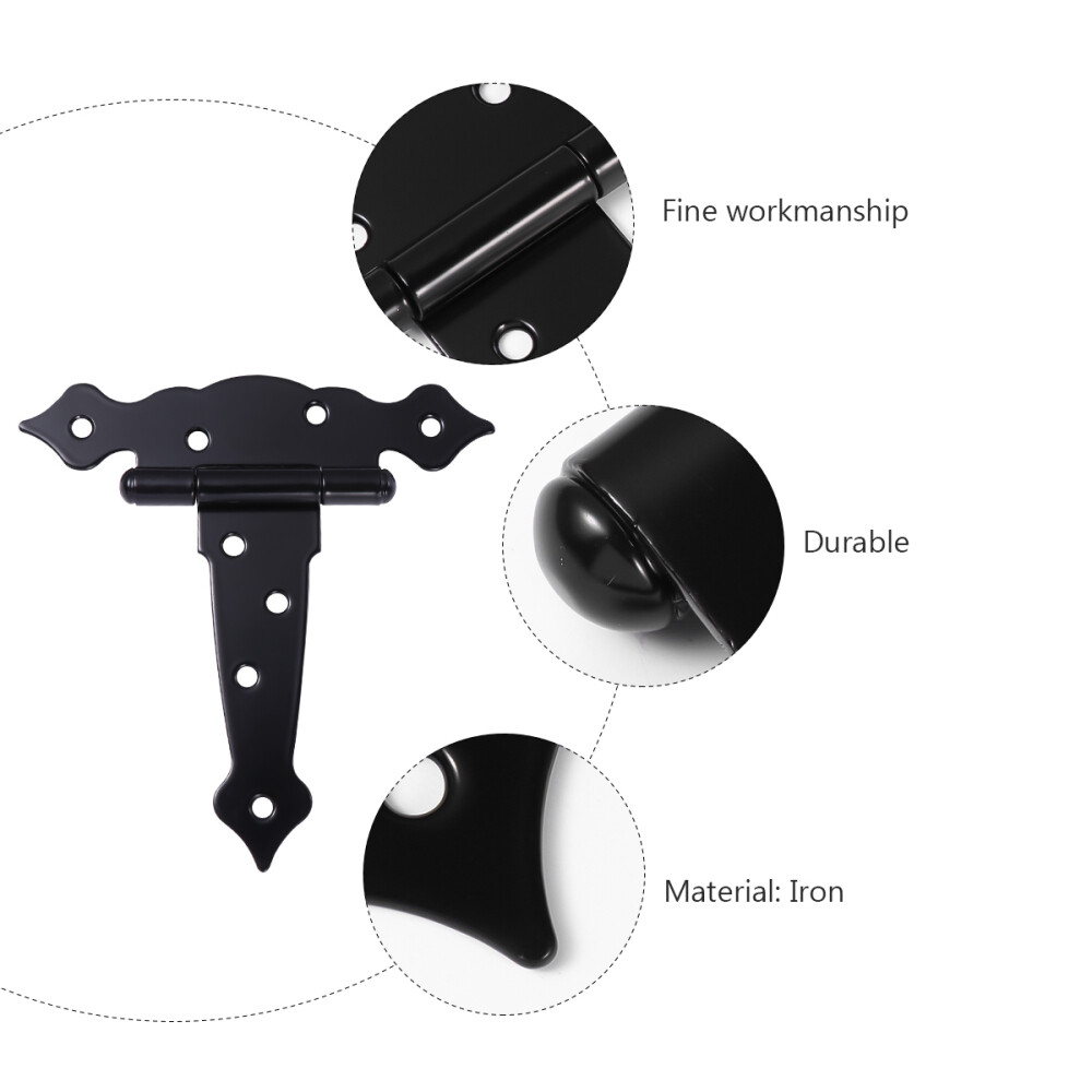 6 pcs T Strap Hinges Shed Door Hinges Barn Door Hinges Heavy Duty Gate