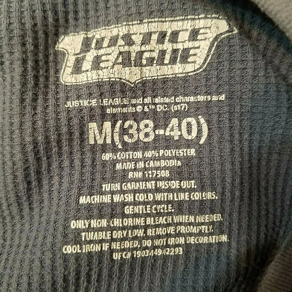 Camisa térmica manga longa Justice League DC Comics tamanho M Superman Mulher Maravilha - Imagem 4 de 4