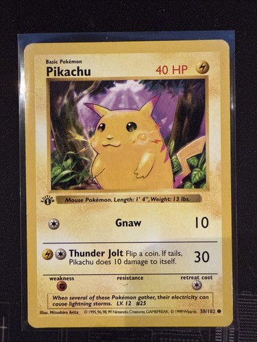 Pikachu 058/102 Base Set 1st Edition RARE! shadowless wotc