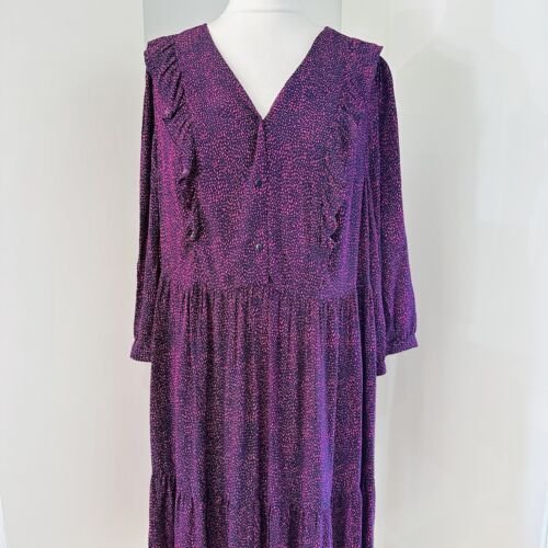 Studio Eight 8 Penny Frill Dress Size 20 Pink Navy Occasion Event Formal Smart - Picture 1 of 11