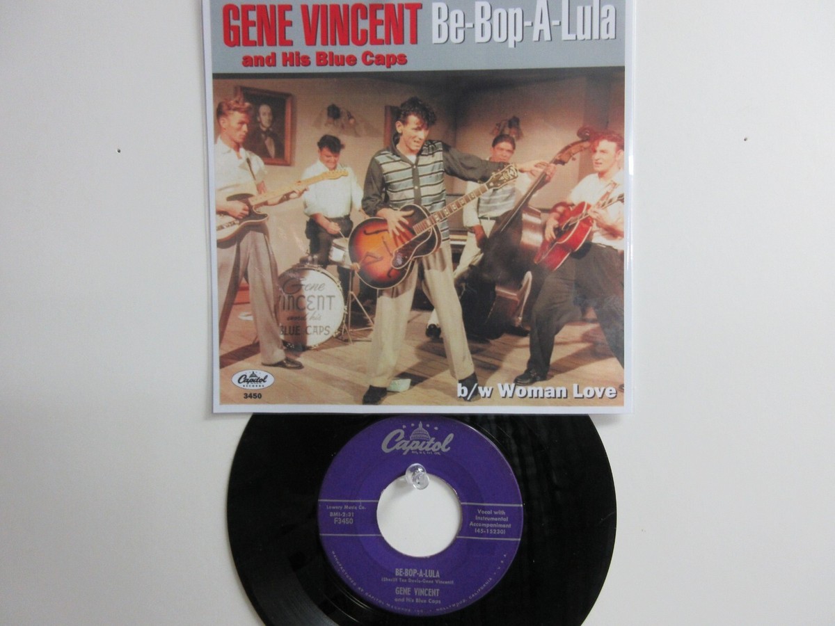 💥' GENE VINCENT ' HIT 45 + PICTURE [Be-Bop-A-Lula] 1956